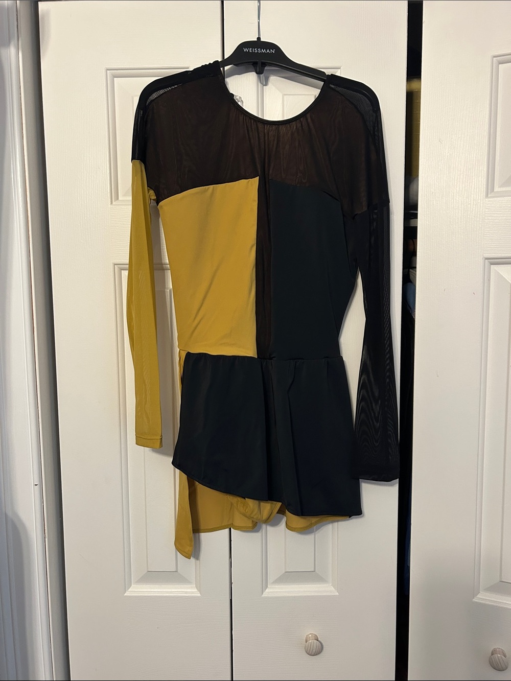 Black and Gold Colorblock Dance Dress